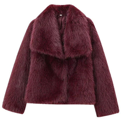 Women's Quilted Long Winter Coat Plush Polyester Warm Comfortable
