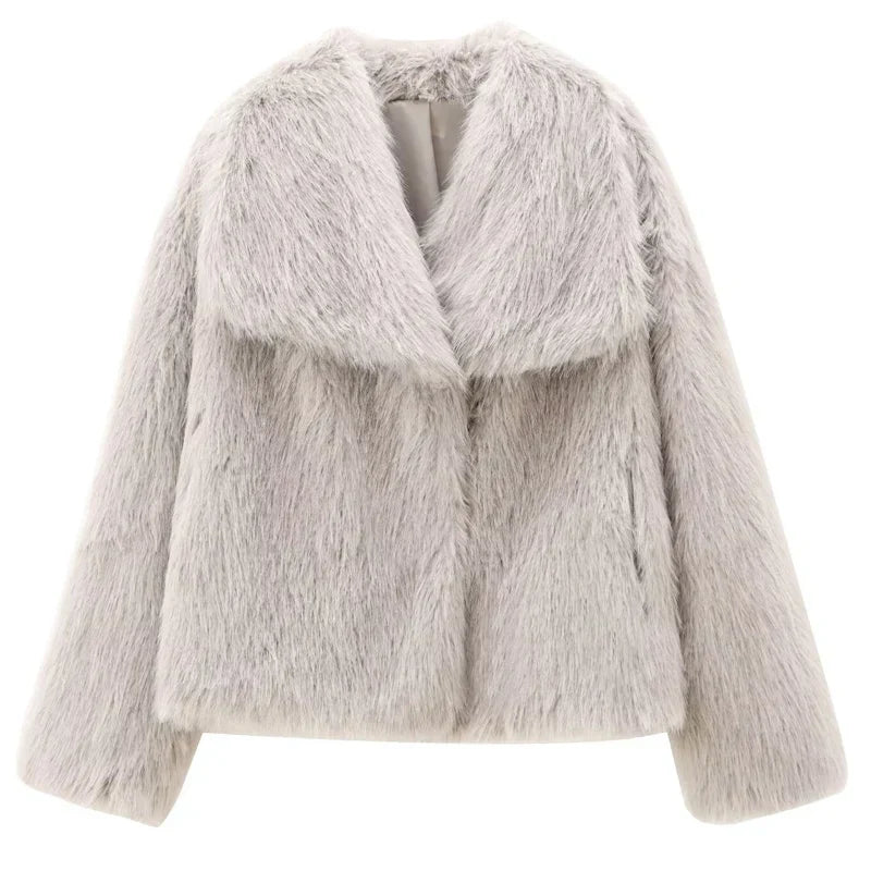 Women's Quilted Long Winter Coat Plush Polyester Warm Comfortable