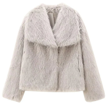 Women's Quilted Long Winter Coat Plush Polyester Warm Comfortable