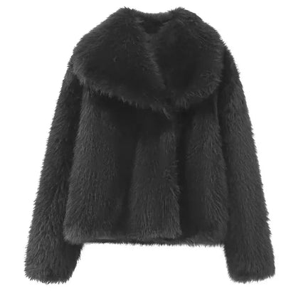 Women's Quilted Long Winter Coat Plush Polyester Warm Comfortable
