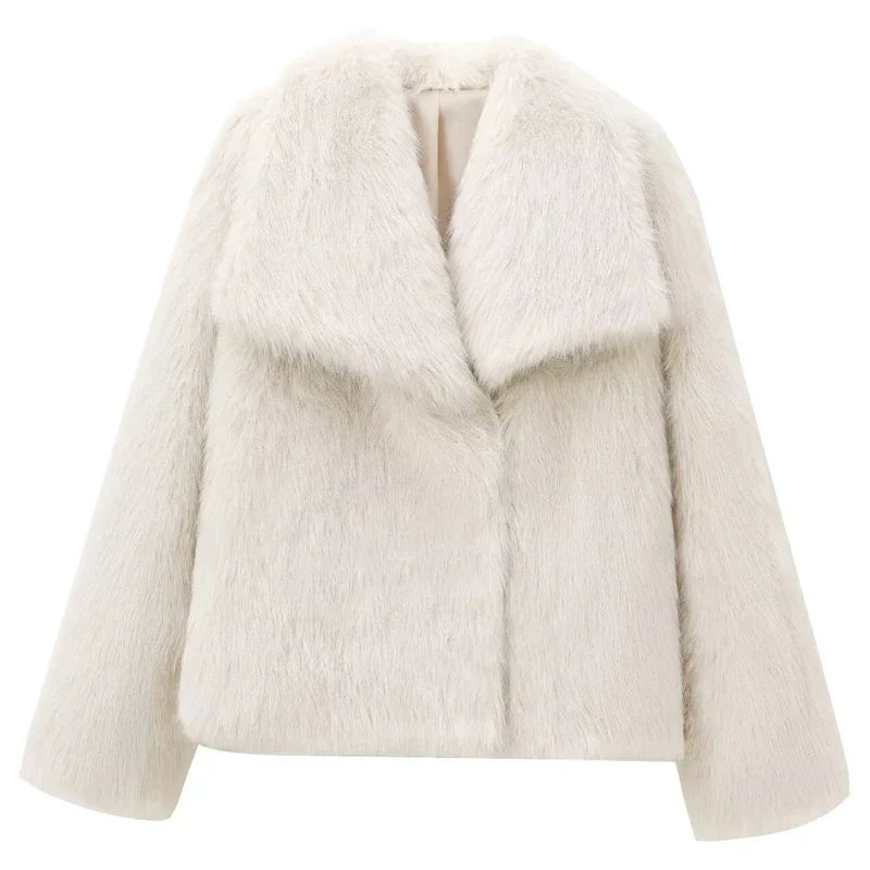 Women's Quilted Long Winter Coat Plush Polyester Warm Comfortable