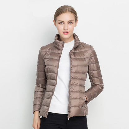 Women's Quilted Long Winter Jacket Lightweight Waisted