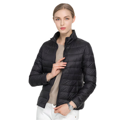 Women's Quilted Long Winter Jacket Lightweight Waisted