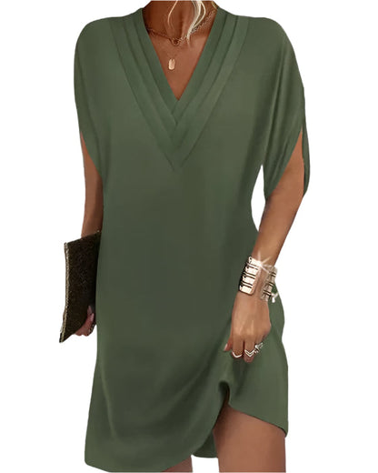 Women's Refined Dress with V-Ausschnitt and Modern Style