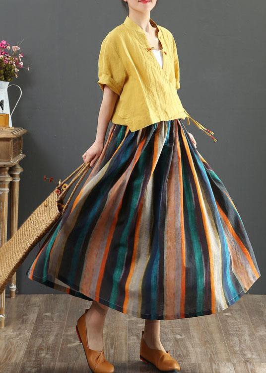 Women's Retro A-line Skirt with Stripes