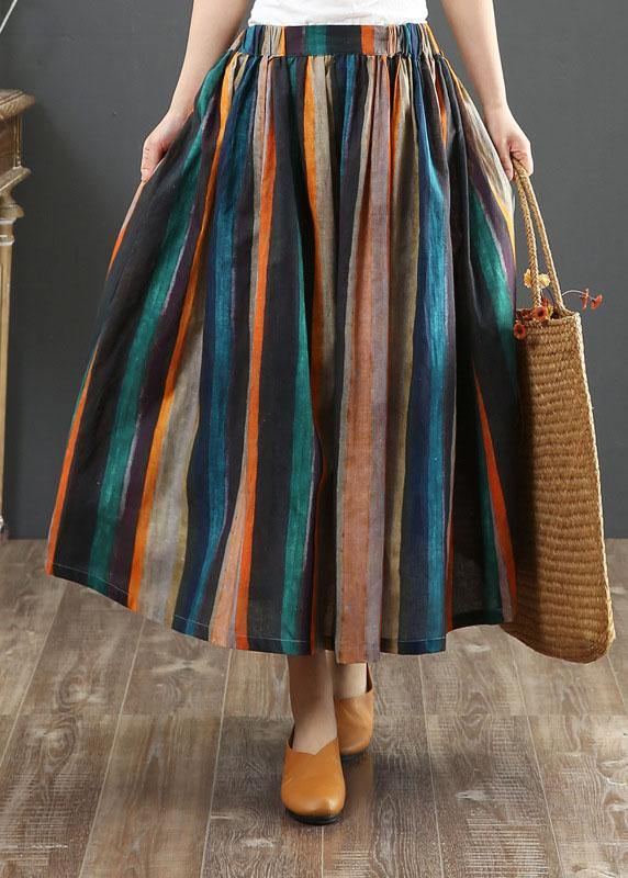 Women's Retro A-line Skirt with Stripes