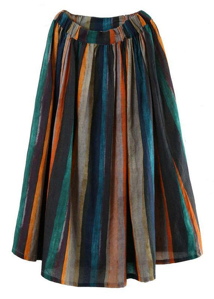 Women's Retro A-line Skirt with Stripes