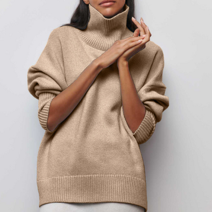 Women's Roller Collar Pullover Warm Casual Long Sweaters