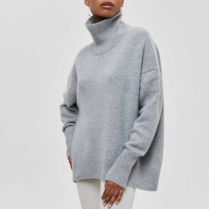 Women's Roller Collar Pullover Warm Casual Long Sweaters