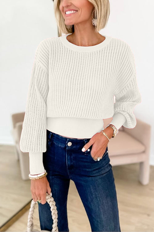 Women's Round Neck Sweater With Cut Out Back Casual Style