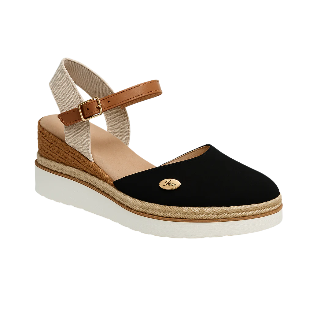 Women's Sandals With Raised Wedge Heel and Reinforced Fit