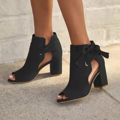 Women's Sandals with High Heel and Support Synthetic Material