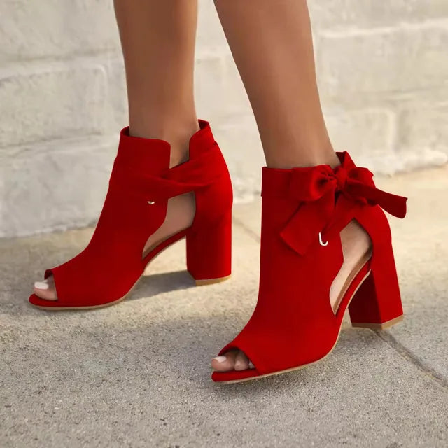 Women's Sandals with High Heel and Support Synthetic Material