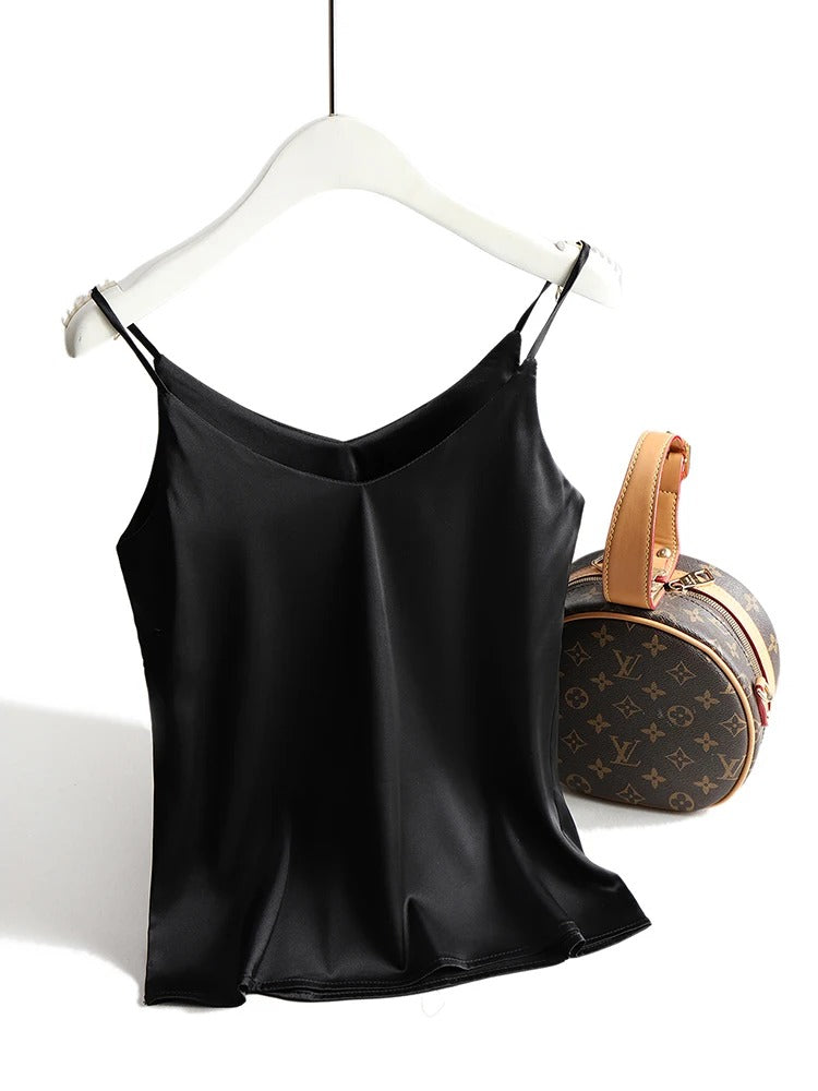Women's Satin Silk Look Tanktops