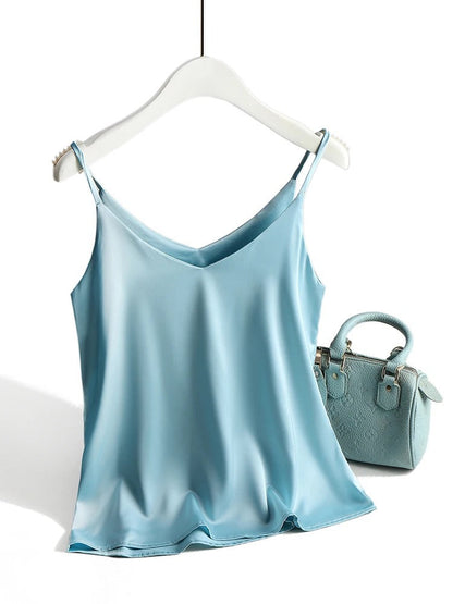 Women's Satin Silk Look Tanktops