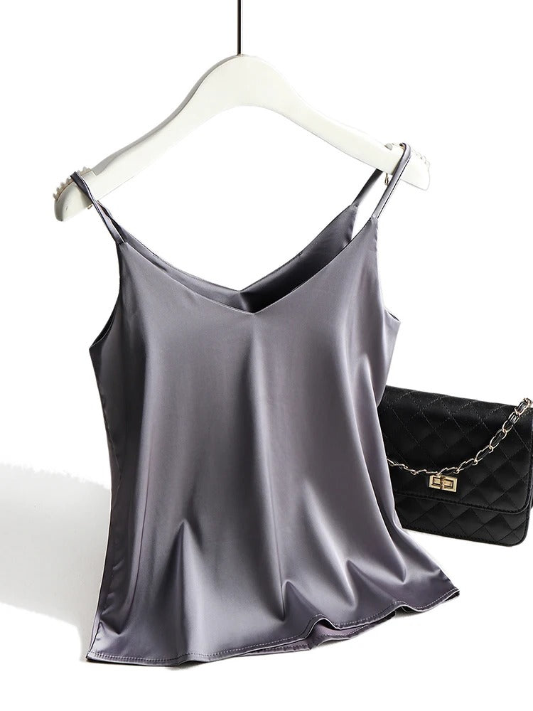 Women's Satin Silk Look Tanktops