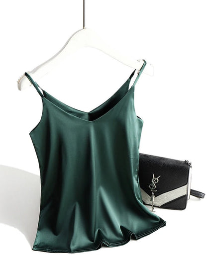 Women's Satin Silk Look Tanktops