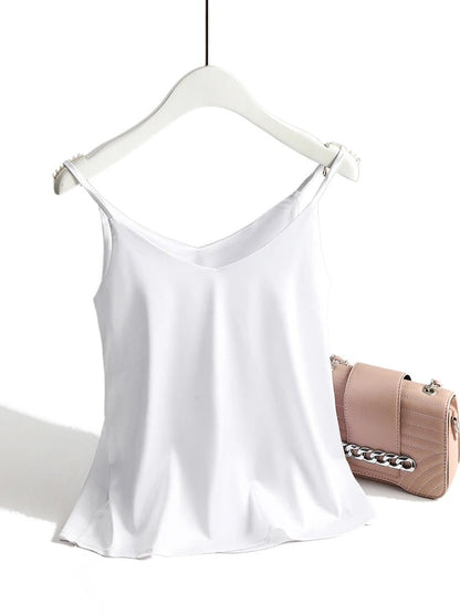 Women's Satin Silk Look Tanktops
