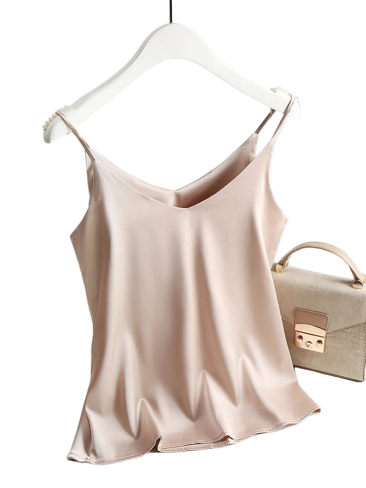 Women's Satin Silk Look Tanktops