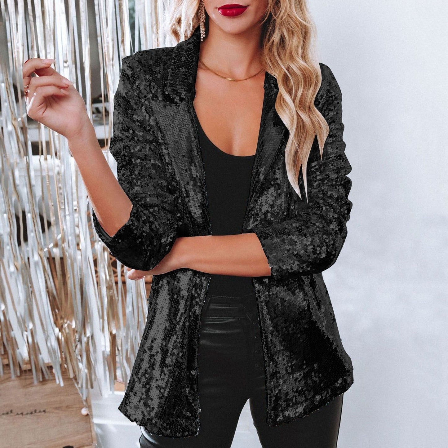 Women's Sequin Blazer Stylish and Versatile