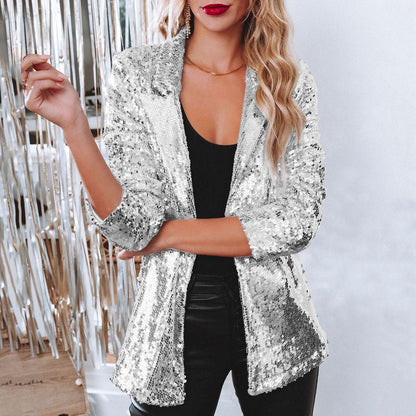 Women's Sequin Blazer Stylish and Versatile