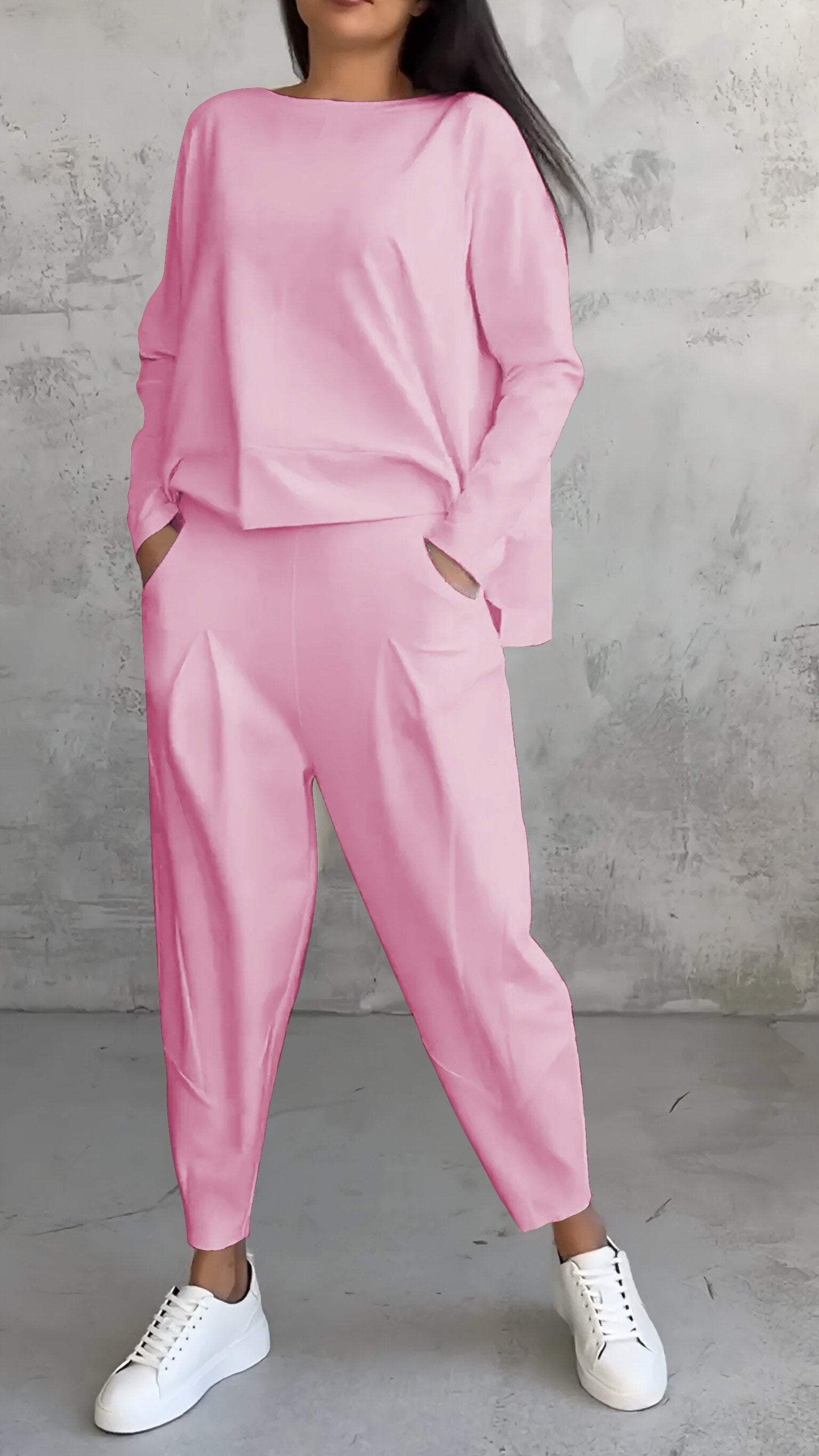 Women's Set Long Sleeves and Pants Soft Breathable Fabric