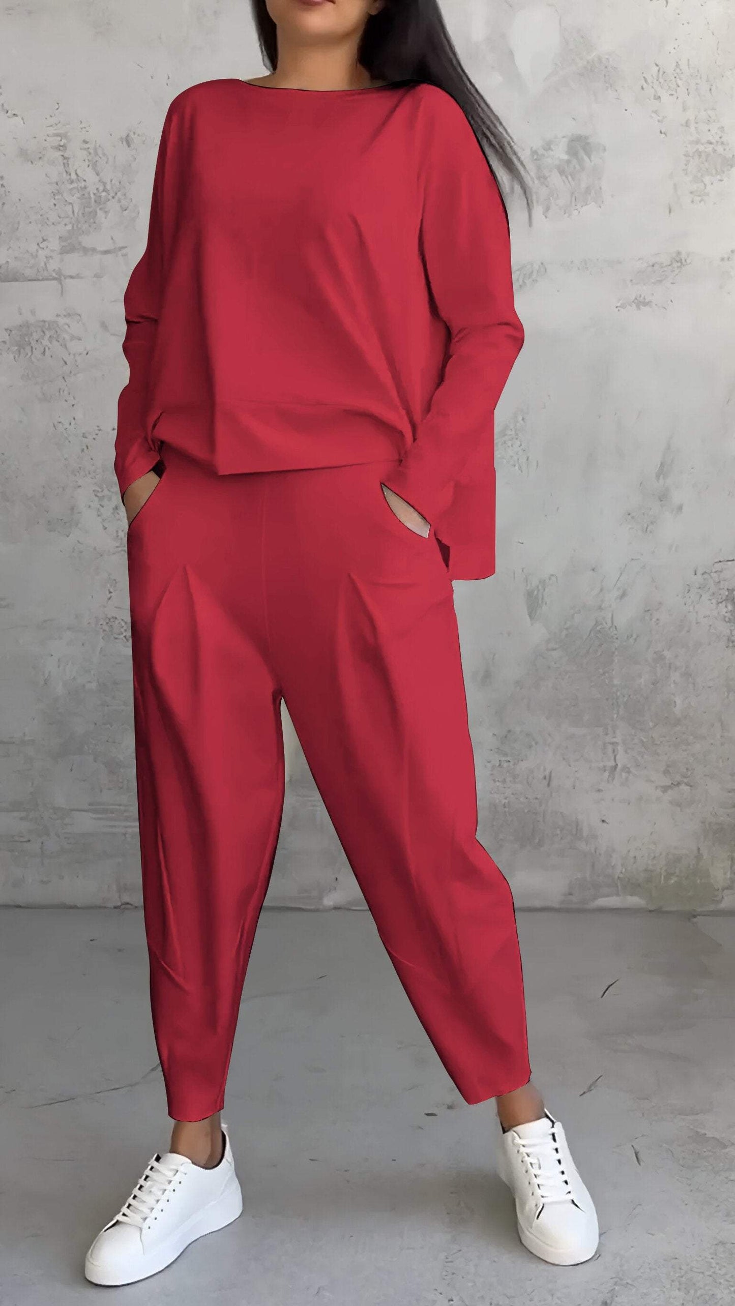Women's Set Long Sleeves and Pants Soft Breathable Fabric