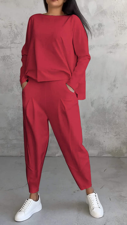 Women's Set Long Sleeves and Pants Soft Breathable Fabric