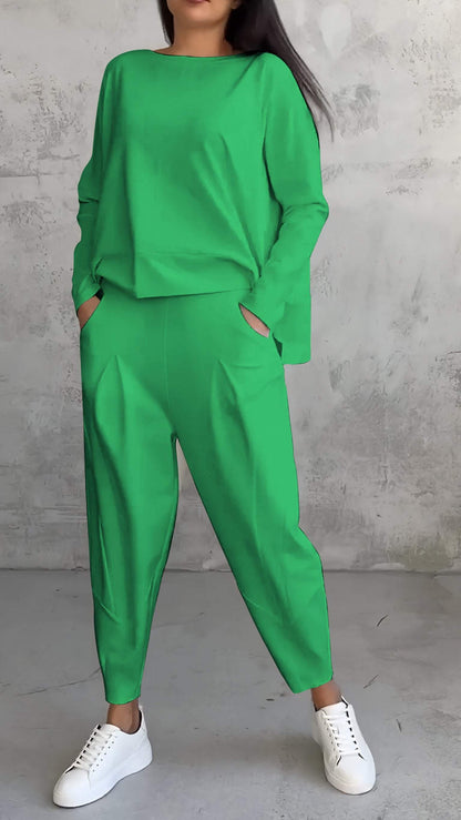 Women's Set Long Sleeves and Pants Soft Breathable Fabric