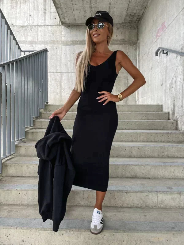 Women's Set with Dress and Knitted Sweater