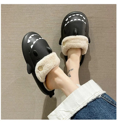 Women's Shark Plush Cotton Slippers