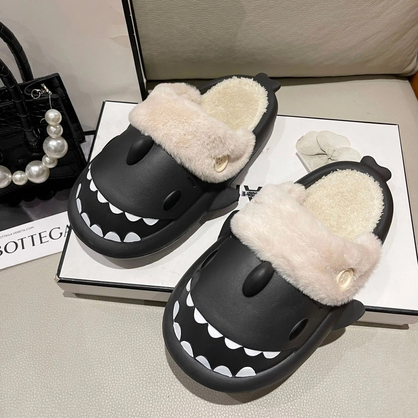 Women's Shark Plush Cotton Slippers