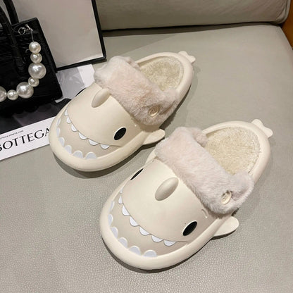 Women's Shark Plush Cotton Slippers