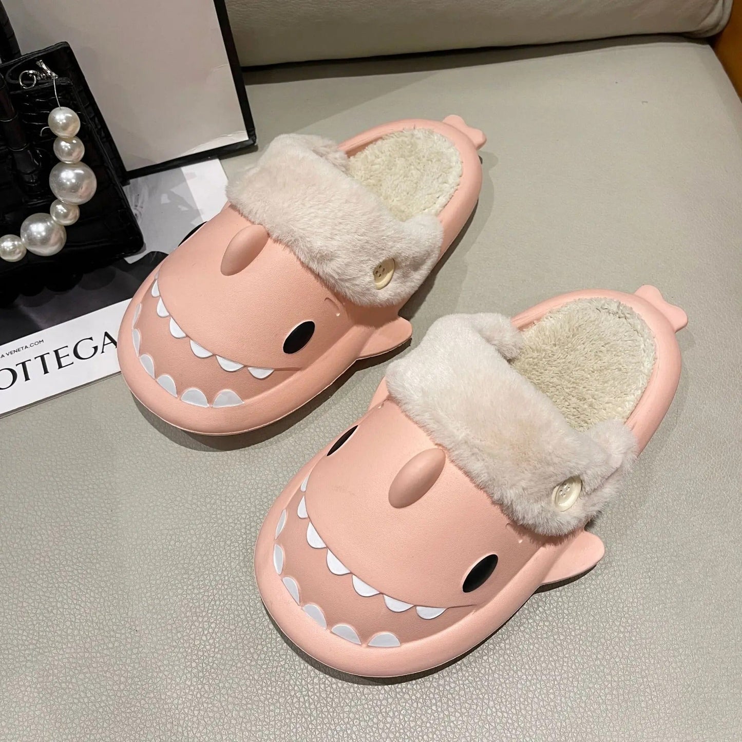 Women's Shark Plush Cotton Slippers
