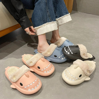 Women's Shark Plush Cotton Slippers