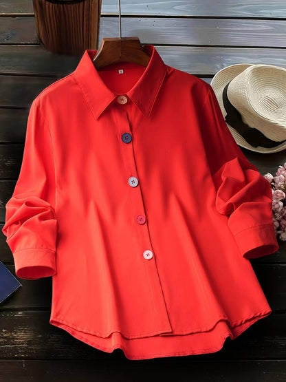 Women's Shirt Casual Cotton Comfortable Fit for Spring and Autumn
