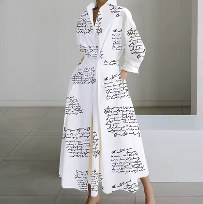 Women's Shirt Dress With Collar and Defined Waist