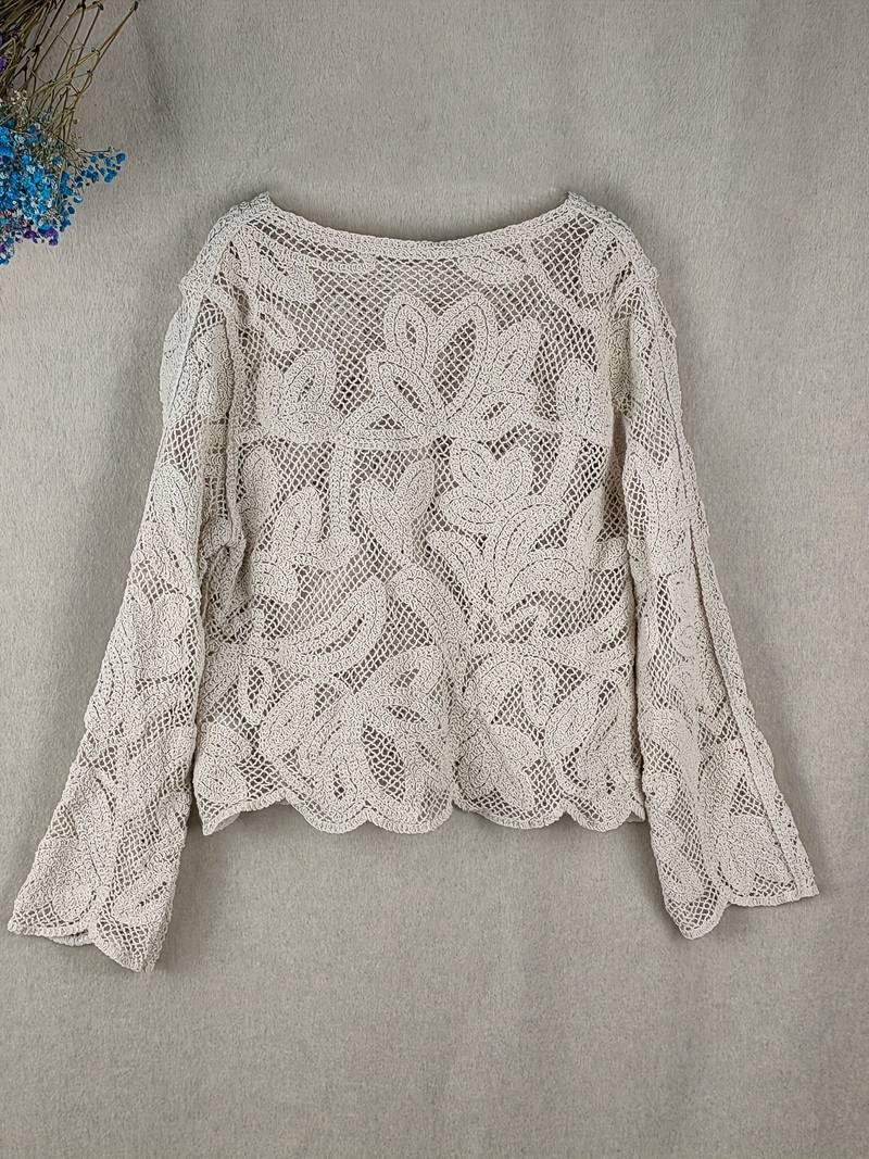 Women's Shirt Long Sleeves Floral Pattern Lace