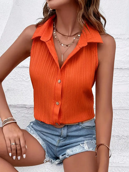 Women's Shirt Sleeveless Trendy Cotton Airy