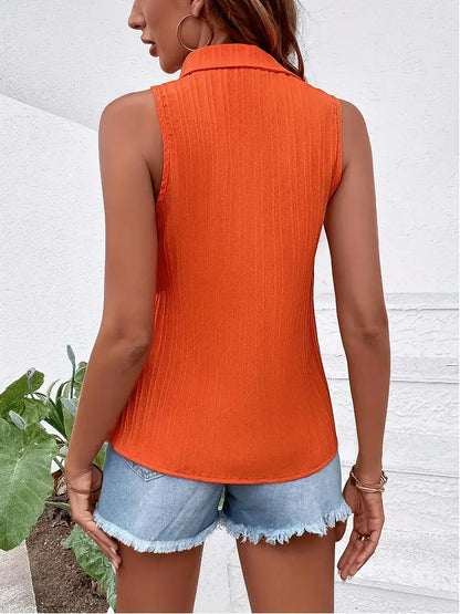 Women's Shirt Sleeveless Trendy Cotton Airy