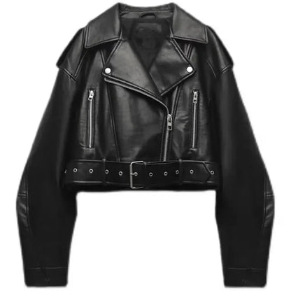 Women's Short Biker Jacket Modern Style