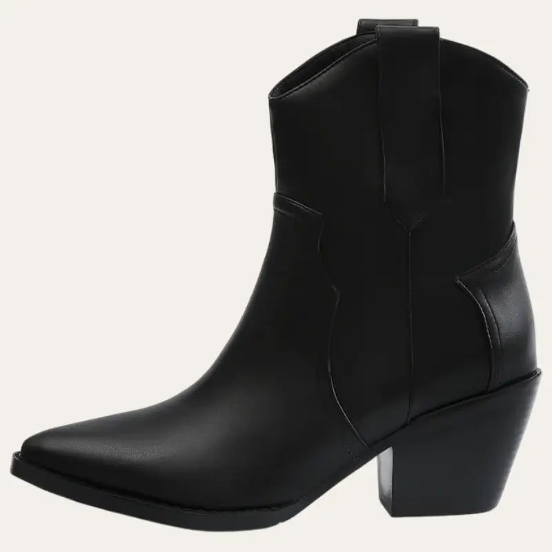 Women's Short Cowboy Boots Modern Western Style Imitation Leather