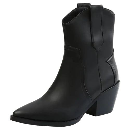Women's Short Cowboy Boots Modern Western Style Imitation Leather