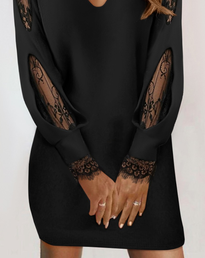 Women's Short Dress Lace Bouillon Cotton Summer Dress Short Sleeve
