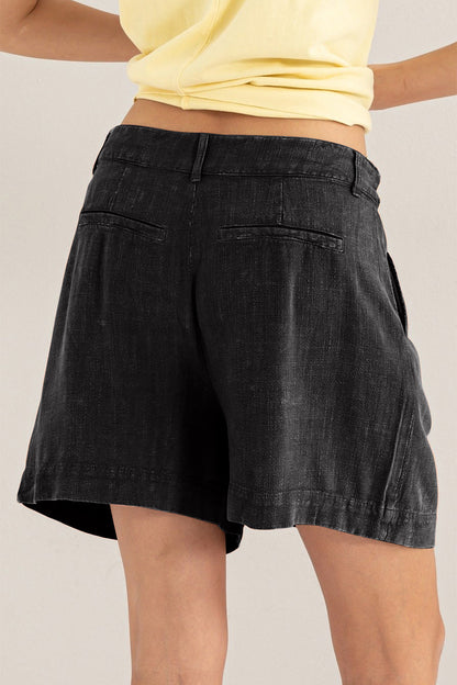 Women's Short Pants High Waist Pleats