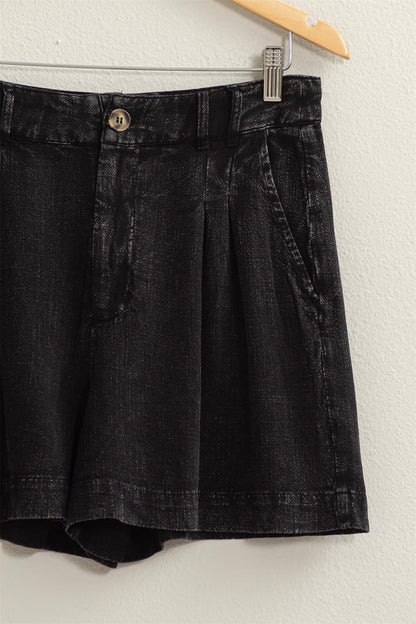 Women's Short Pants High Waist Pleats