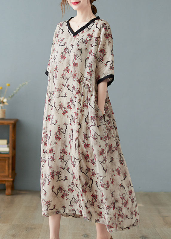 Women's Short-Sleeved V-Neck Dress