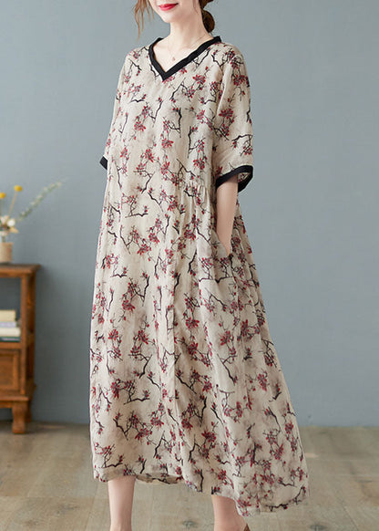 Women's Short-Sleeved V-Neck Dress