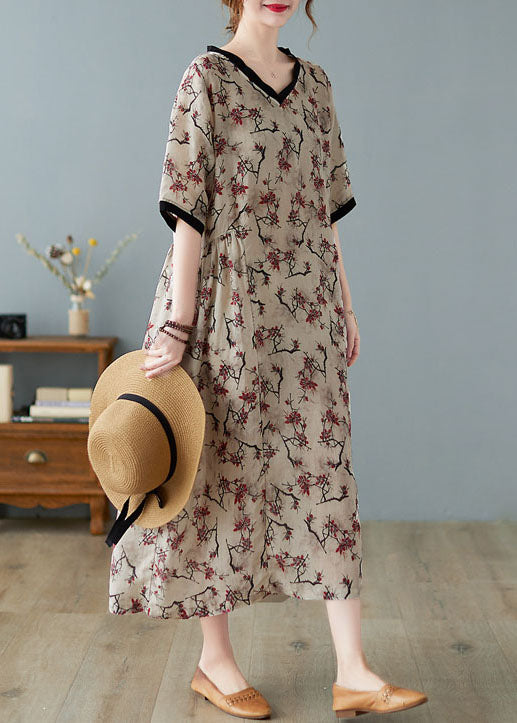 Women's Short-Sleeved V-Neck Dress