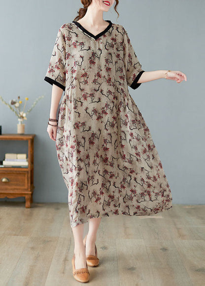 Women's Short-Sleeved V-Neck Dress